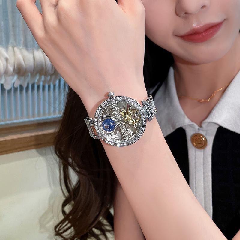 Hollow out ladies' mechanical luxury watch