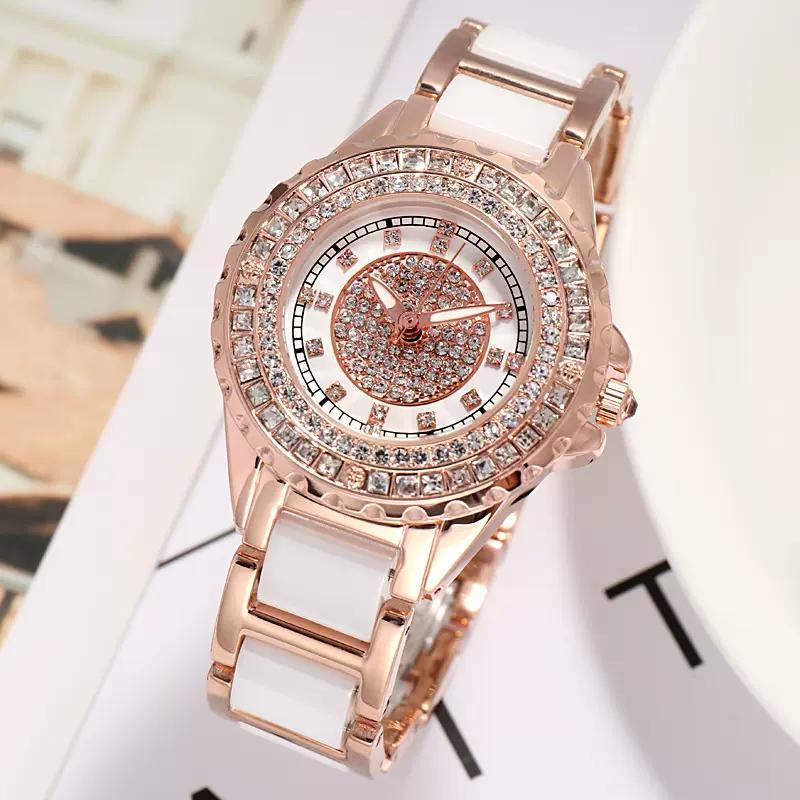 Advanced temperament diamond inlaid ceramic watch