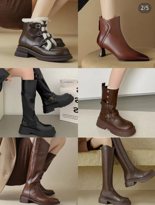 stretch chunky knee-high boots